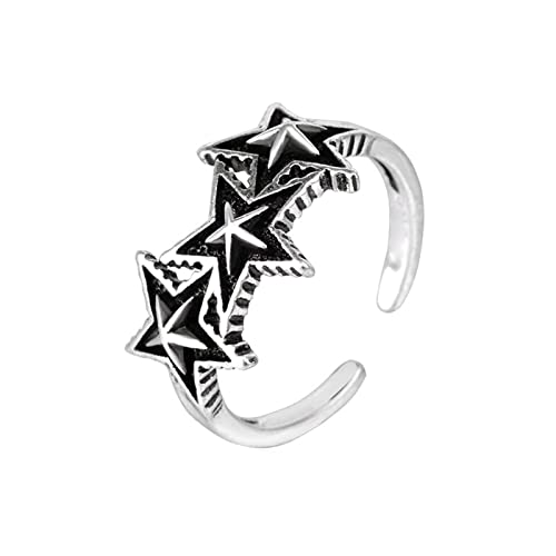 Yooghuge Silberfarbe Kreativität Triple Fünf Punkte Stern Verstellbar Für Frauen Männer Mode Einfache Elegante Juwelierstar Open Teen Girls von Yooghuge