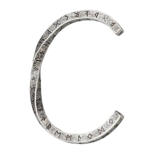 Yooghuge Skandinavisches Twist Buchstaben Armband Elegante Runen Armband Twist Manschette In Edelstahl Für Männer Frauen Vintage Manschette von Yooghuge
