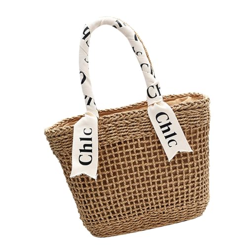 Yooghuge Stylish Hollow Design Stroh Geldbeutel Verschiedene Carry Option Octen Umhängetasche Reise Cross Body Taschen Zum Einkaufen Oder Strandfahrten Hohlen Designtasche von Yooghuge