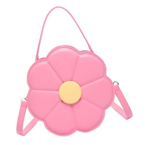Yooghuge Trendige Blumförmige PU Leder Crossbody Tasche Mit Verstellbarer Gurt Schultertasche Satchel Für Frauen Und Mädchen Süßigkeitenfarbe Geldbörse von Yooghuge