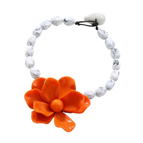 Yooghuge Trendseting Großes Blumenharz Anhänger Perlen Halskette Einstellbare Länge Choker Zubehör Für Partys Und Datteln Auffällige Kostümschmuck Yooghuge Trendseting Großes Blumenharz Anhänger Perlen Halskette Einstellbare Länge Choker Zubehör Für Partys Und Datteln Auffällige Kostümschmuck von Yooghuge