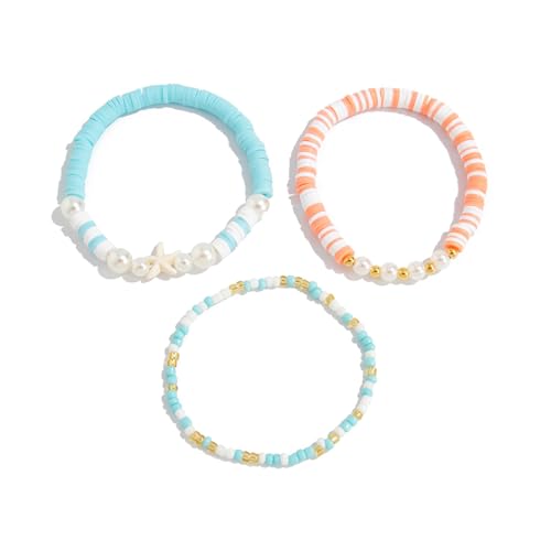 Yooghuge Verstellbarer Perlenarmband Mit Schale Und Perlen Mehrschichtiger Handchain Stapelschmuck Für Frauen Böhmische Perlenarmbandstapel von Yooghuge