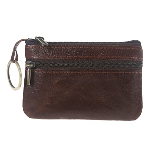Yooghuge Vintage PU Leder Herren Reißverschluss Geldbörsen Münze Geldbörse Geldwechsel Taschenbrieftasche Für Schlüsselhalter Für M Herren Ledermünze Geld von Yooghuge