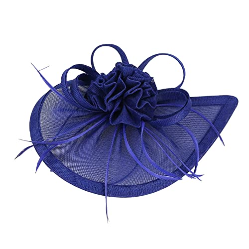 Damen Fascinator Hut Damen Fascinator Hut Blume Mesh Federn Clip Kopfschmuck Haarschmuck für Party Kirche Hochzeit Cocktail Jockey Club Fascinator Mit Stirnbandclip Für Hochzeitsdekorationen von Yookstar