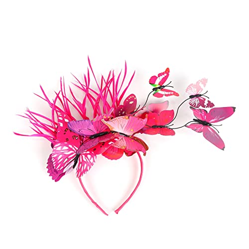 Damen Fascinators Hut Damen Fascinator Hair Clip Hut Bankett Hut Stirnband Feder Blume Schleier Bowler Braut Hut für Cocktail Hochzeit Hochzeit Cocktail Tea Party für Frauen und Mädchen von Yookstar