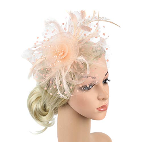 Fascinator Anlasshut Schleier Hut, 20er 50er Jahre Hut, Fascinator Hüte, Haarschmuck Kopfschmuck Für Mädchen Und Frauen Tea Party Kopfbedeckung Hochzeit Fascinator für Mädchen Frauen von Yookstar