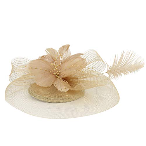 Fascinator Hut Damen Fascinator Hüte für Frauen Pillbox Hut mit Schleier Stirnband und Einer Gegabelten Clip Tea Party Kopfbedeckung Kostüm Haarspange Haarnadel Hut Vintage Hüte für Frauen von Yookstar