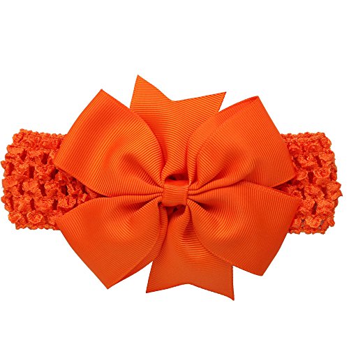 Yookstar Baby Stirnband mit Schleife Haarband Baby Stirnbänder Baby Mädchen Weiche Headwraps Turban Bogen verknotete Haarband für Kleinkind Babys Mädchen Kinder, Orange von Yookstar