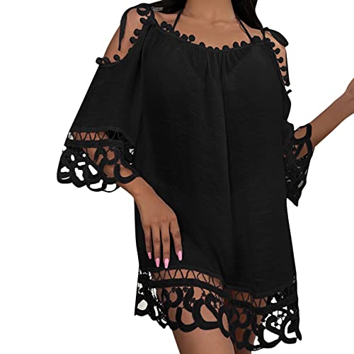 Yookstar Damen Bikini Cover Up Strandkleider Damen Sommer Badeanzug Cover Up Badeanzug Kimono Langes Strandkleid Blumenspitze Bikini Schwimmbekleidung Mode Leichte Frauen Beachwear Bedecken von Yookstar