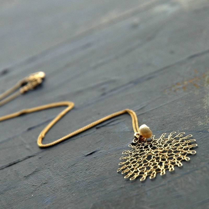 Brautjungfern Kette Blume Blüte Aus Draht Gehäkelt von Yoola