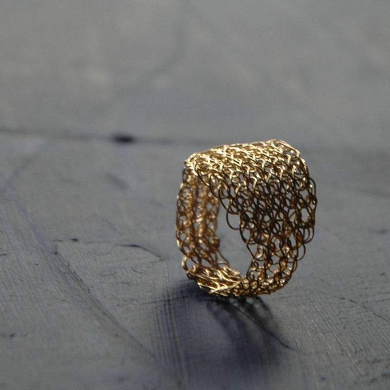 Gold Ringe Für Frauen - Ring Band Draht Gestrickte Schmuck Einzigartige Geschenke Bio Blatt von Yoola