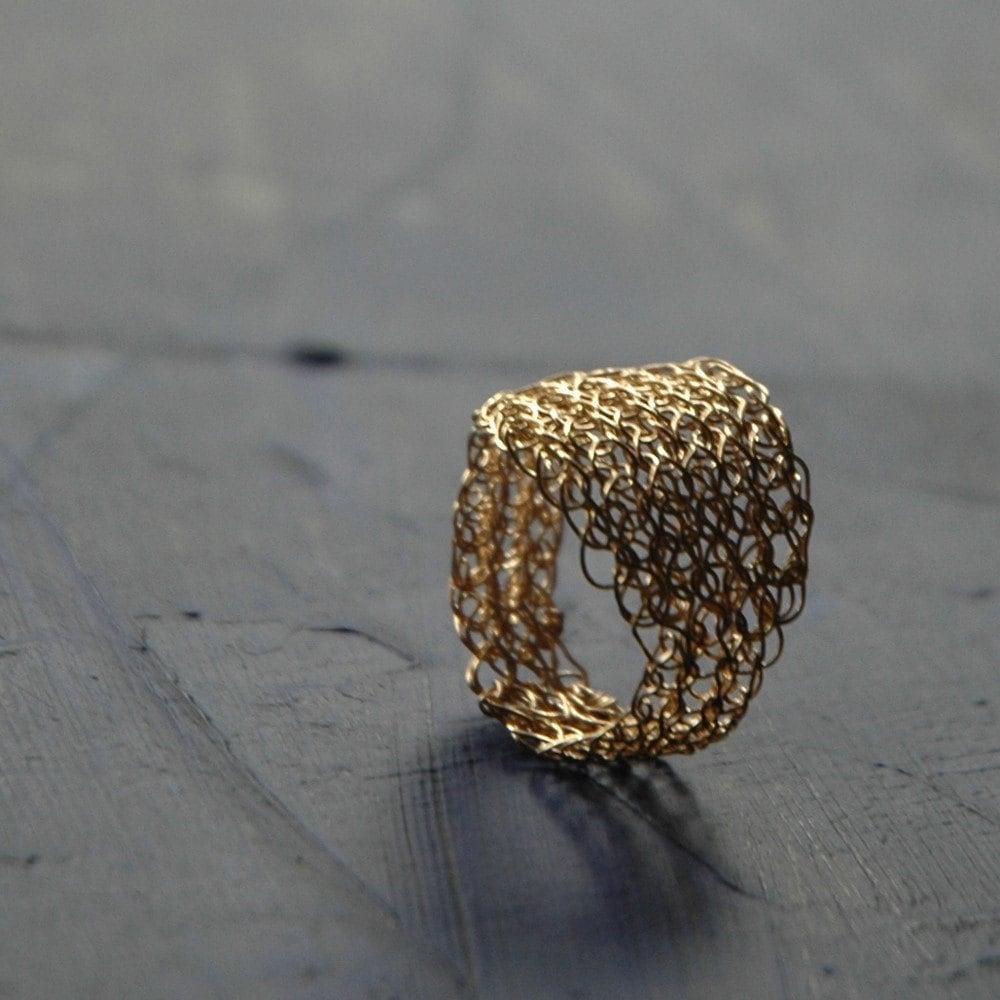 Gold Ringe Für Frauen - Ring Band Draht Gestrickte Schmuck Einzigartige Geschenke Bio Blatt von Yoola