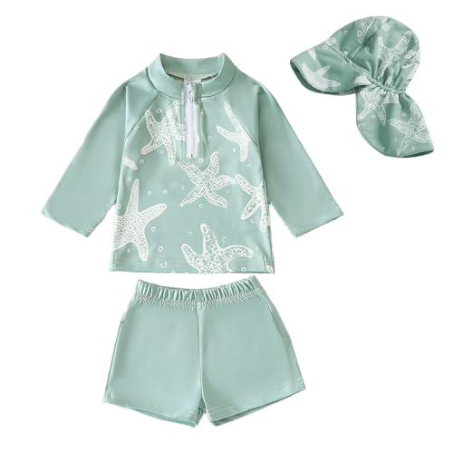 Yoolhamy Baby Badeanzug Junge Langarm Badebekleidung UV Schutz Schwimmanzug mit Sonnenhut und Badeshorts Yoolhamy Baby Badeanzug Junge Langarm Badebekleidung UV Schutz Schwimmanzug mit Sonnenhut und Badeshorts von Yoolhamy