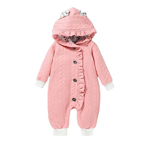 Yoolhamy baby Mädchen Schneeanzug mit Kapuze Strampler Einteiler Jumpsuit Warm Herbst Winter Kleidung für Neugeborene Outfit Bodysuit von Yoolhamy