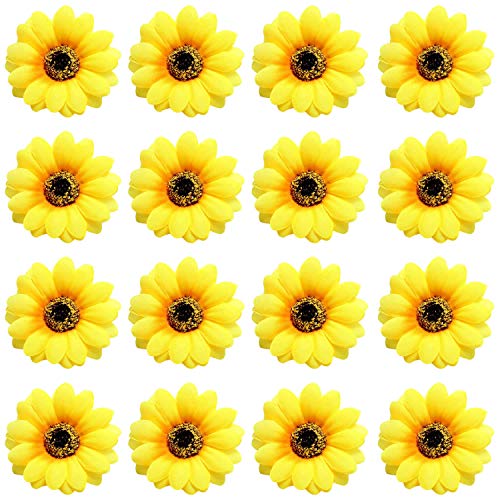16 Stück gelbe große Gänseblümchen Sonnenblume Haarnadeln Krokodilklemmen Haarspangen Klemmen Hochzeit Braut Haarstyling Hawaii Party Seide Blume Kopfschmuck Strand Urlaub Dekoration für Frauen von Yoosit