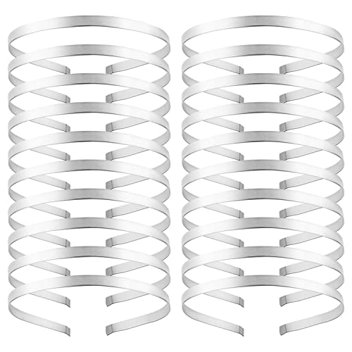 20 Stück Bulk 7 mm dünn silber schwarz einfarbig blanko Hartdraht Metall Stirnbänder Basis Haarbänder Verschlüsse Tiara DIY Basteln Zubehör für Frauen von Yoosit