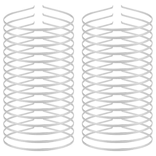30 Stück Bulk 3 MM Dünn Dünn Plain Blank DIY Handwerk Metall Stirnbänder Basis Haarbänder Verschlüsse Diademe Haarschmuck für Frauen Männer Mädchen Teens Kinder von Yoosit