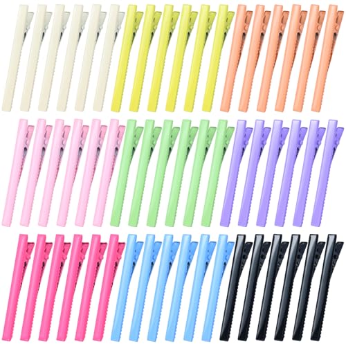 Yoosit 54 Stück Bonbonfarben, 5,8 cm überzogen, Krokodil-Haarspangen, kleine Entenschnabel-Haarspangen, Haarstyling-Haarspangen, feine Haarhalter für Frauen von Yoosit