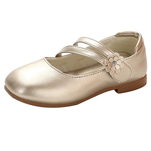 Yootiko Mädchen Runde Zehensandalen Flache Schuhe Perle Bowknot Mary Jane Schuhe Schnallenriemen Ballerinas für Kleinkinder Mädchen von Yootiko