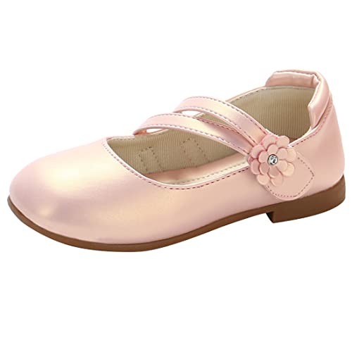 Yootiko Mädchen Runde Zehensandalen Flache Schuhe Perle Bowknot Mary Jane Schuhe Schnallenriemen Ballerinas für Kleinkinder Mädchen von Yootiko