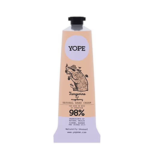 YOPE Natürliche Handcreme Mandarine und Himbeere ist eine äußerst angenehme Art, gepflegte und mit Feuchtigkeit versorgte Handhaut zu pflegen 50ml von Yope