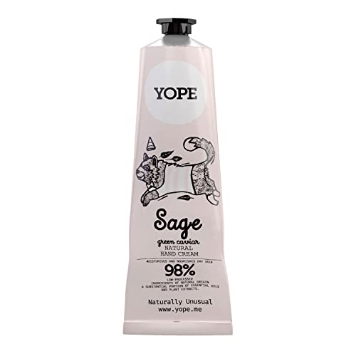 YOPE Natural Hand Cream Sage and Green Caviar 98% natural ingredients 100ml von Yope