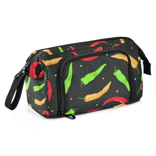 Yopersonalizes Großes Federmäppchen für Mädchen und Jungen, Chili, Hot Pepper, Federmäppchen für Sekundarschulbedarf, Büro, Schreibwaren, organisiertes Federmäppchen für Kinder, Teenager, Studenten von Yopersonalizes