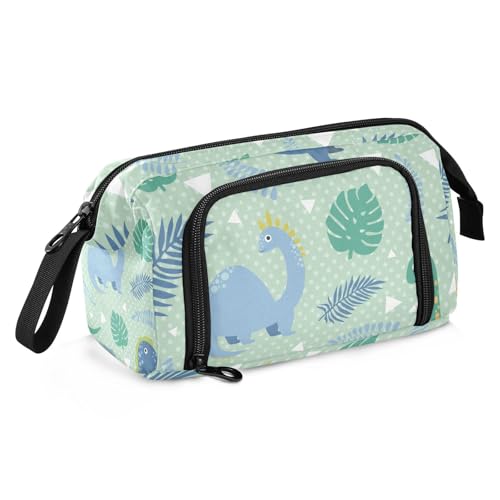 Yopersonalizes Großes Federmäppchen für Mädchen und Jungen, Palmblatt-Dinosaurier-Federmäppchen für Sekundarschulbedarf, Büro, Schreibwaren, organisiertes Federmäppchen für Kinder, Teenager, Studenten von Yopersonalizes