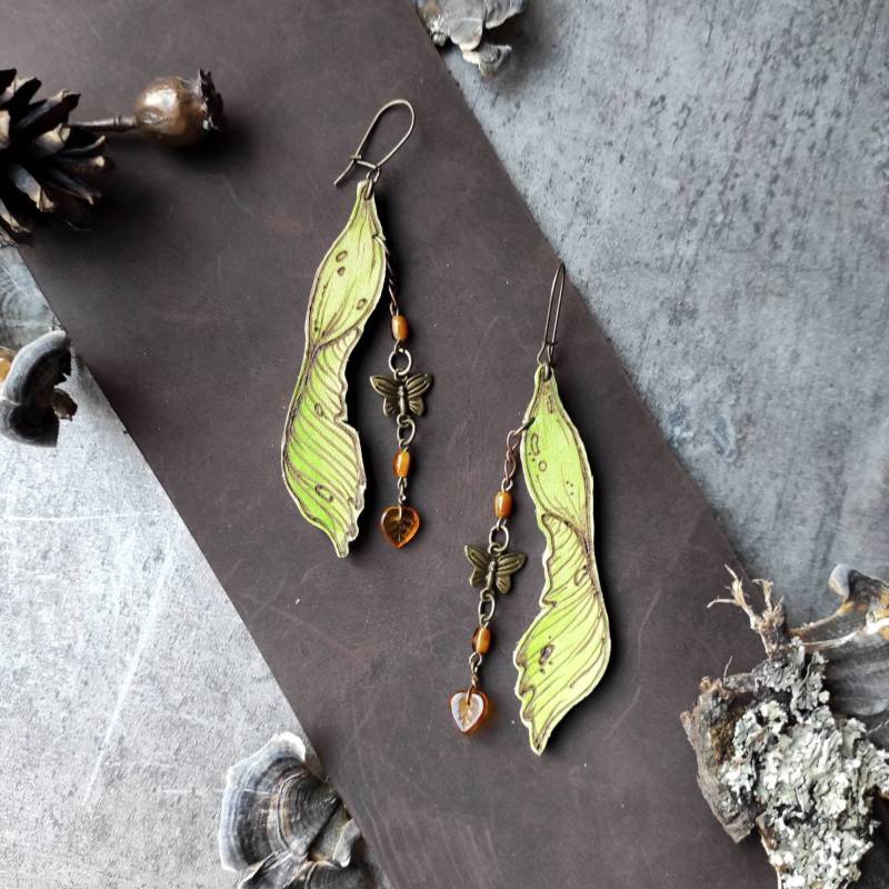 Esche Ahorn Ohrringe, Herbst Statement Elfen Druid Accessoires, Feenkern Grüne Hexen Schmuckstücke, Cottage Kern Schmuck Esche Ahorn Ohrringe, Herbst Statement Elfen Druid Accessoires, Feenkern Grüne Hexen Schmuckstücke, Cottage Kern Schmuck von YorKaCrafts