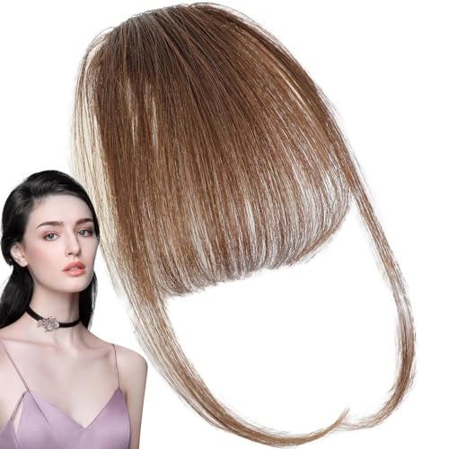 Yorajuy Bang Clip in Haarverlängerungen,Bang Extensions Clip Echthaar | Echthaar-Pony-Erweiterungen,Französischer Pony zum Anklipsen, stilvolle Fransen-Haarteile in natürlichen Farben für Mädchen, von Yorajuy