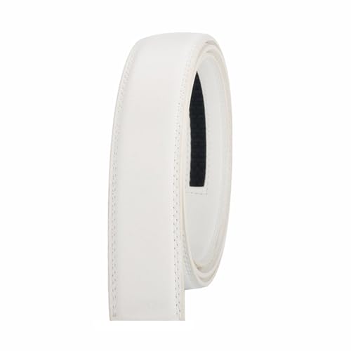 Yorggvel Gürtel Automatik Herren Ohne Schnalle,Automatik Gürtel Echt Leder für Männer,Breite 3.5CM,Mehrfarbig (weiß, Länge 110cm) von Yorggvel