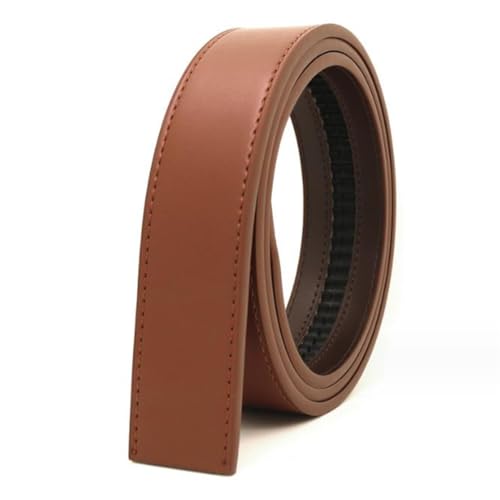 Yorggvel Herren Gürtel Ohne Schnalle Echtleder,Ratsche Automatik Gürtel für Männer,Guertel Breite 3.5cm (Hellbraun, Länge 130cm) von Yorggvel