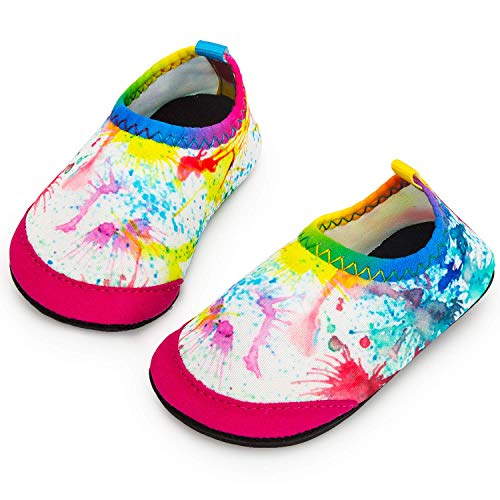 Yorgou Baby Strandschuhe Schwimmschuhe Badeschuhe Wasserschuhe Schnelltrocknende Aquaschuhe rutschfest Barfuss Schuh für Kinder Beach Pool, Bunt, 15/16 EU von Yorgou