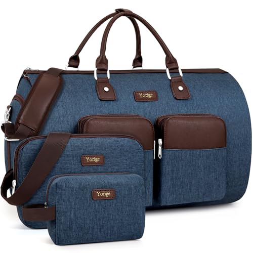 Umwandelbare Kleidertasche für Reisen – Handgepäcktasche für Männer und Frauen, große Reisetasche mit Crossbody-Tasche, 4-teiliges Set, 2-in-1 zum Aufhängen, Kleidertasche, Koffer, Reisen, von Yorige