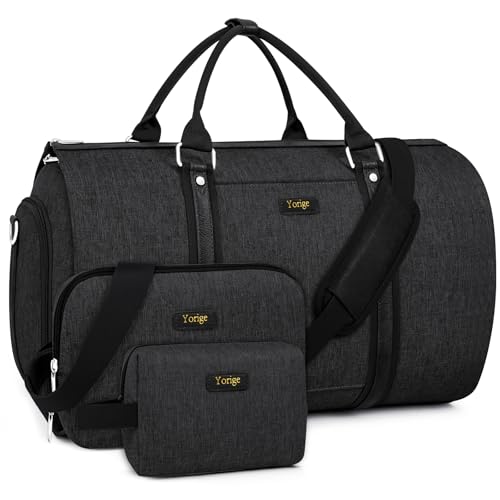 Umwandelbare Kleidertasche für Reisen – Handgepäcktasche für Männer und Frauen, große Reisetasche mit Umhängetasche, 4-teiliges Set, 2-in-1 zum Aufhängen, für Anzug, Kleid, Kleidung, Reisetasche, von Yorige