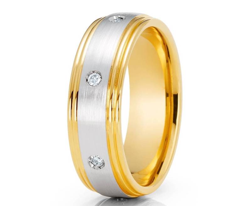 Gelbgold Ehering Diamant Männer & Frauen Weißer 14K von YorksJewelryDesign
