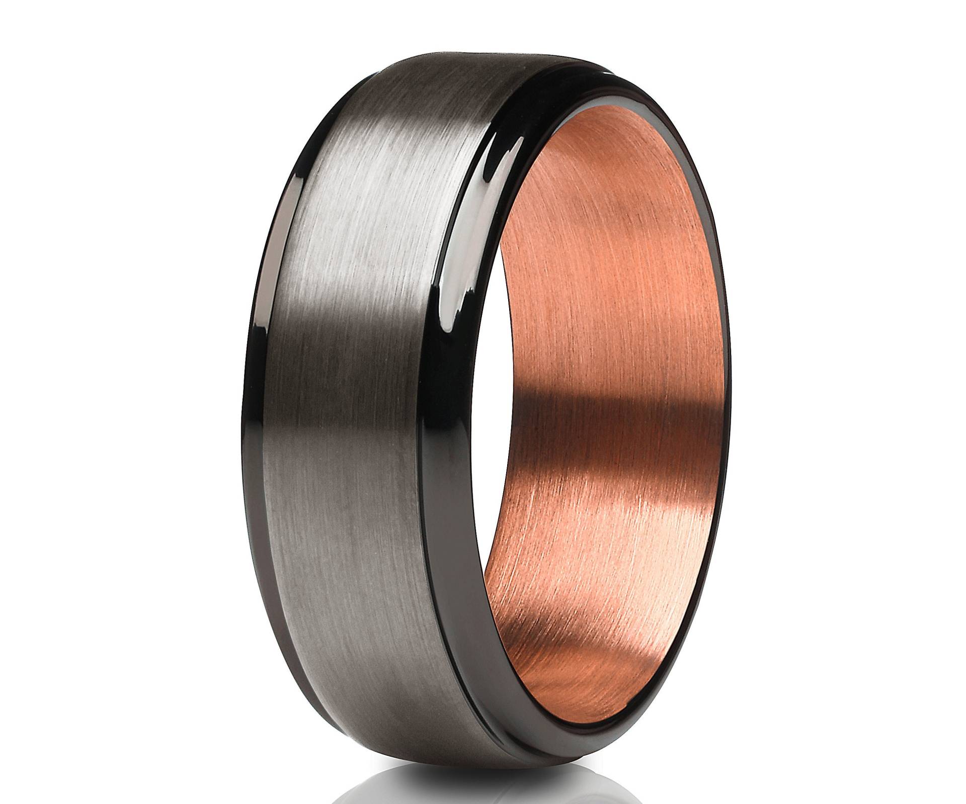 Herren Ehering, Roségold Wolfram Ring, Gunmetal Ehering, Hartmetall Ring, Jahrestag Ring, Verlobungsring, Unikat Tungsten von YorksJewelryDesign