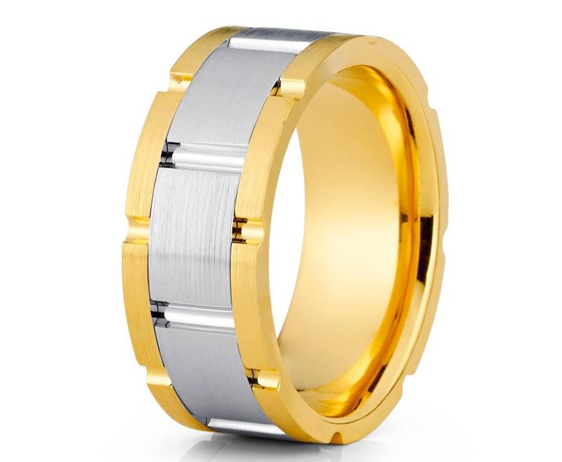 Herrenring Ehering Aus Gelbgold 585Er Gold Damenring Designer Comfort Fit Ring von YorksJewelryDesign