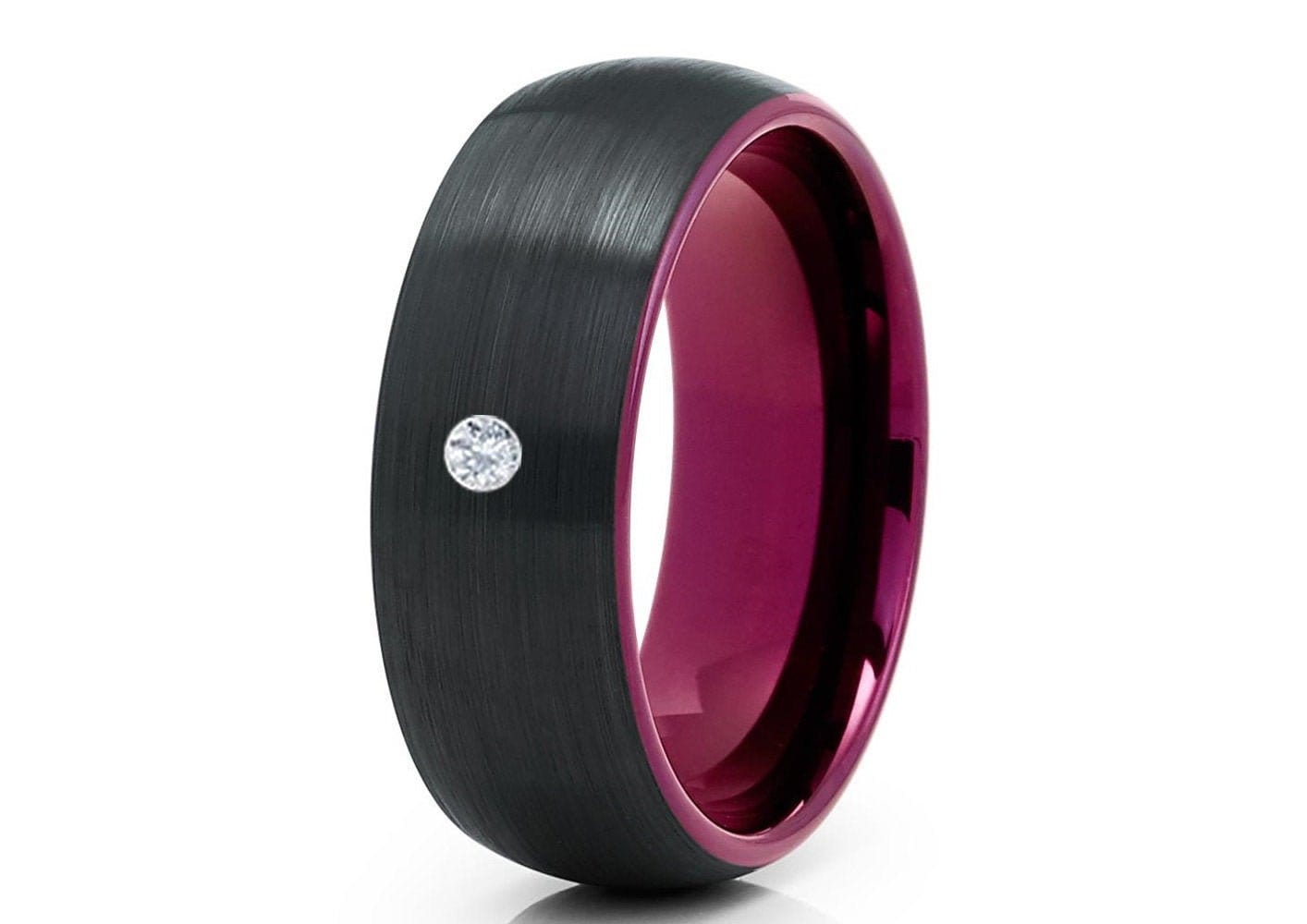 Lila Wolfram Ring, Jahrestag Ring, Schwarzes Ehering, Jubiläum Ring, Einzigartiger Ring, Jubiläum Ring, Comfort Fit Band von YorksJewelryDesign