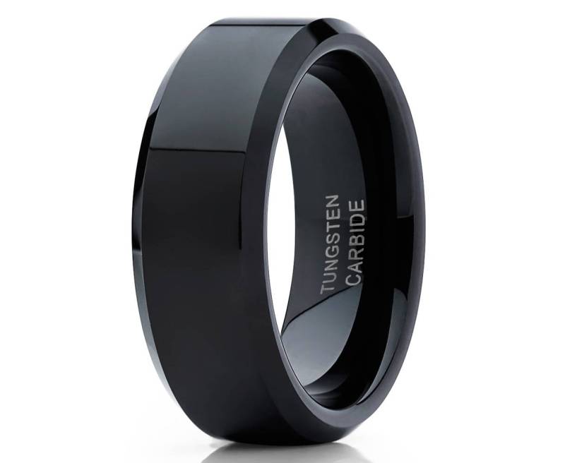 Schwarzer Wolframring Herren & Frauen Wolfram Ehering Hartmetallring Jubiläumsring Comfort Fit von YorksJewelryDesign