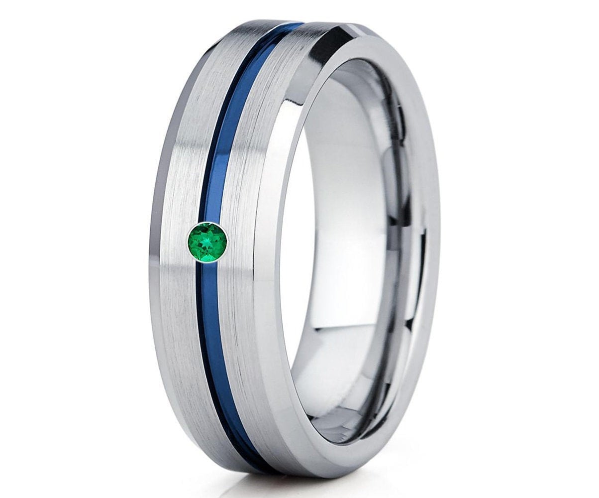 Silber Ehering, 8mm Ehering, Wolframkarbid Ring, Verlobungsring von YorksJewelryDesign
