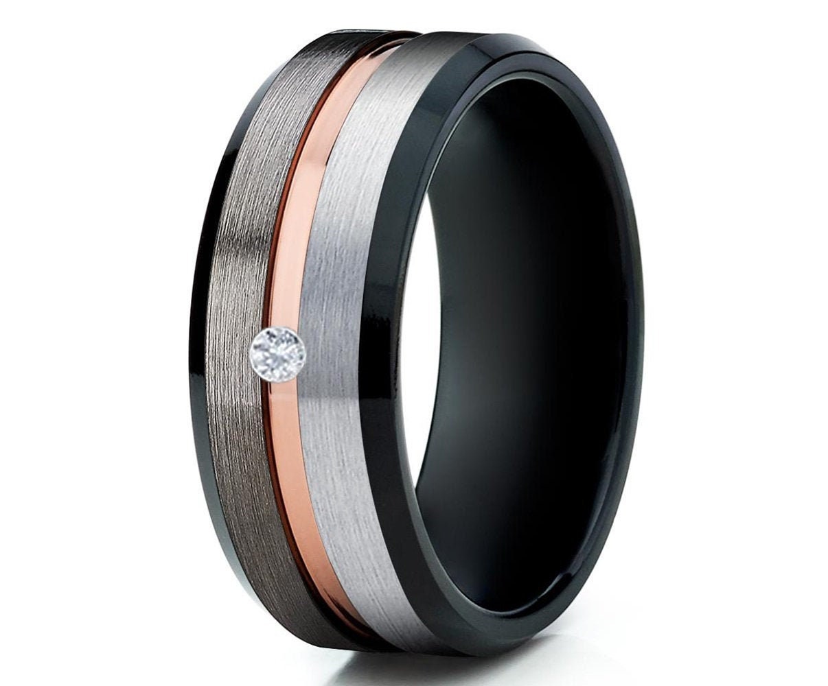 Weißer Diamant Ehering, Hartmetallring, Hochzeitsring, Wolframcarbidring, Hochzeitsring, Hochzeitsring Weißer Diamant Ehering, Hartmetallring, Hochzeitsring, Wolframcarbidring, Hochzeitsring, Hochzeitsring von YorksJewelryDesign