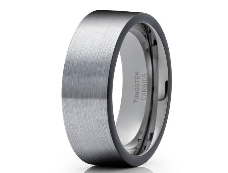 Wolfram Ring Schwarz Grau Ehering Jahrestag Verlobungsring Für Frauen Männer Passender Komfort Fit von YorksJewelryDesign