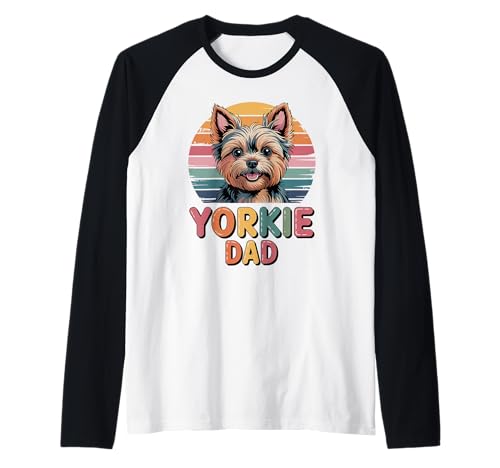 Herren Retro Yorkie Dad Yorkshire Terrier Terriers Raglan Herren Retro Yorkie Dad Yorkshire Terrier Terriers Raglan von Yorkshire Terrier Dog Lover Gifts