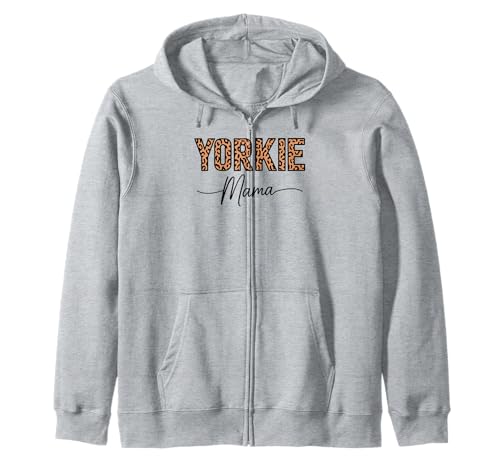 Leopardenmuster Yorkie Mama Yorkshire Terrier Kapuzenjacke Leopardenmuster Yorkie Mama Yorkshire Terrier Kapuzenjacke von Yorkshire Terrier Dog Lover Gifts