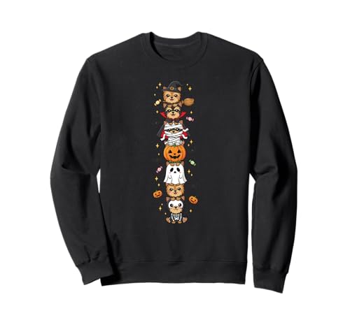 Yorkshire Terrier Hexe Vampir Geist Halloween Herren Damen Sweatshirt von Yorkshire Terrier Halloween Skeleton Mummy Outfits