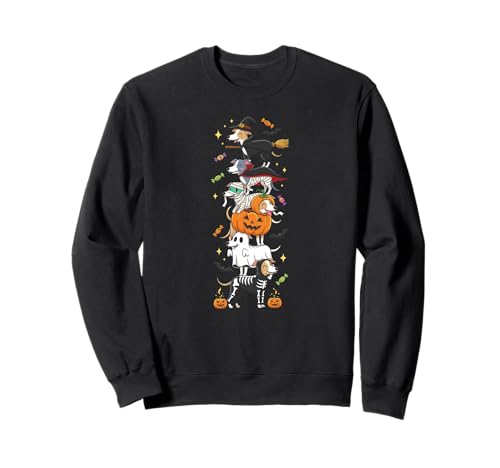 Yorkshire Terrier Hexe Vampir Geist Halloween Herren Damen Sweatshirt von Yorkshire Terrier Halloween Skeleton Mummy Outfits