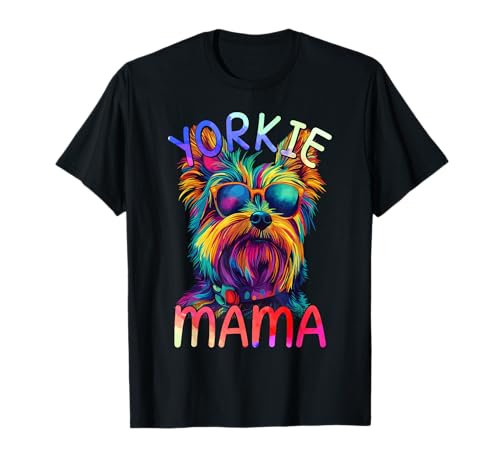 Yorkshire Terrier Mom Mama Pop Art Damen Yorkshire Terrier T-Shirt von Yorkshire Terrier Lovers Designs