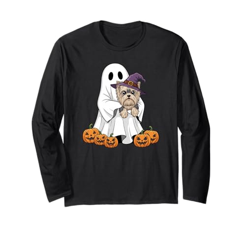 Lustiger Geist Yorkshire Terrier Kürbis Halloween Herren Damen Langarmshirt Lustiger Geist Yorkshire Terrier Kürbis Halloween Herren Damen Langarmshirt von Yorkshire Terrier Lovers Halloween Outfit Boy Girl
