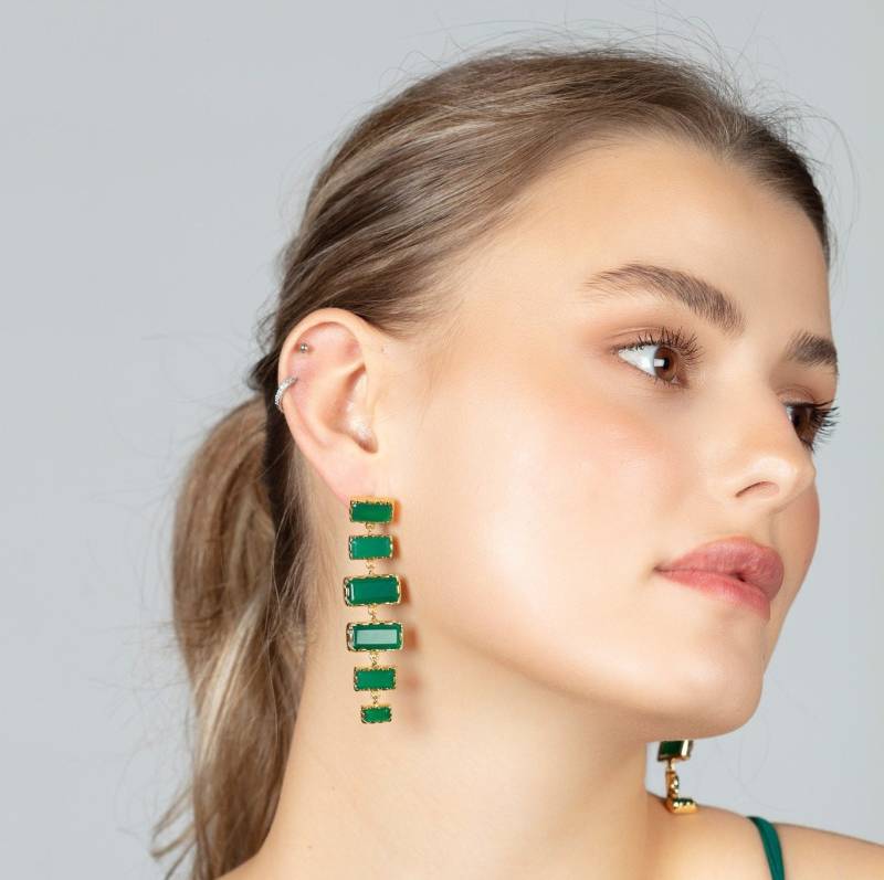 Smaragd Gold Ohrringesmaragd Ohrringegrüner Achat Ohrringeedelstein Schmucknaturstein Ohrringe Smaragd Gold Ohrringesmaragd Ohrringegrüner Achat Ohrringeedelstein Schmucknaturstein Ohrringe von YorukCollection
